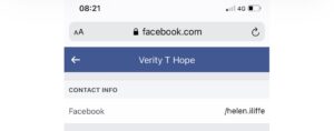 2020 fake account set up by Helen Iliffe Adsett
